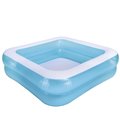 Pool Central 4.75 ft. Inflatable Blue & White 2-Ring Swimming Pool 34808581